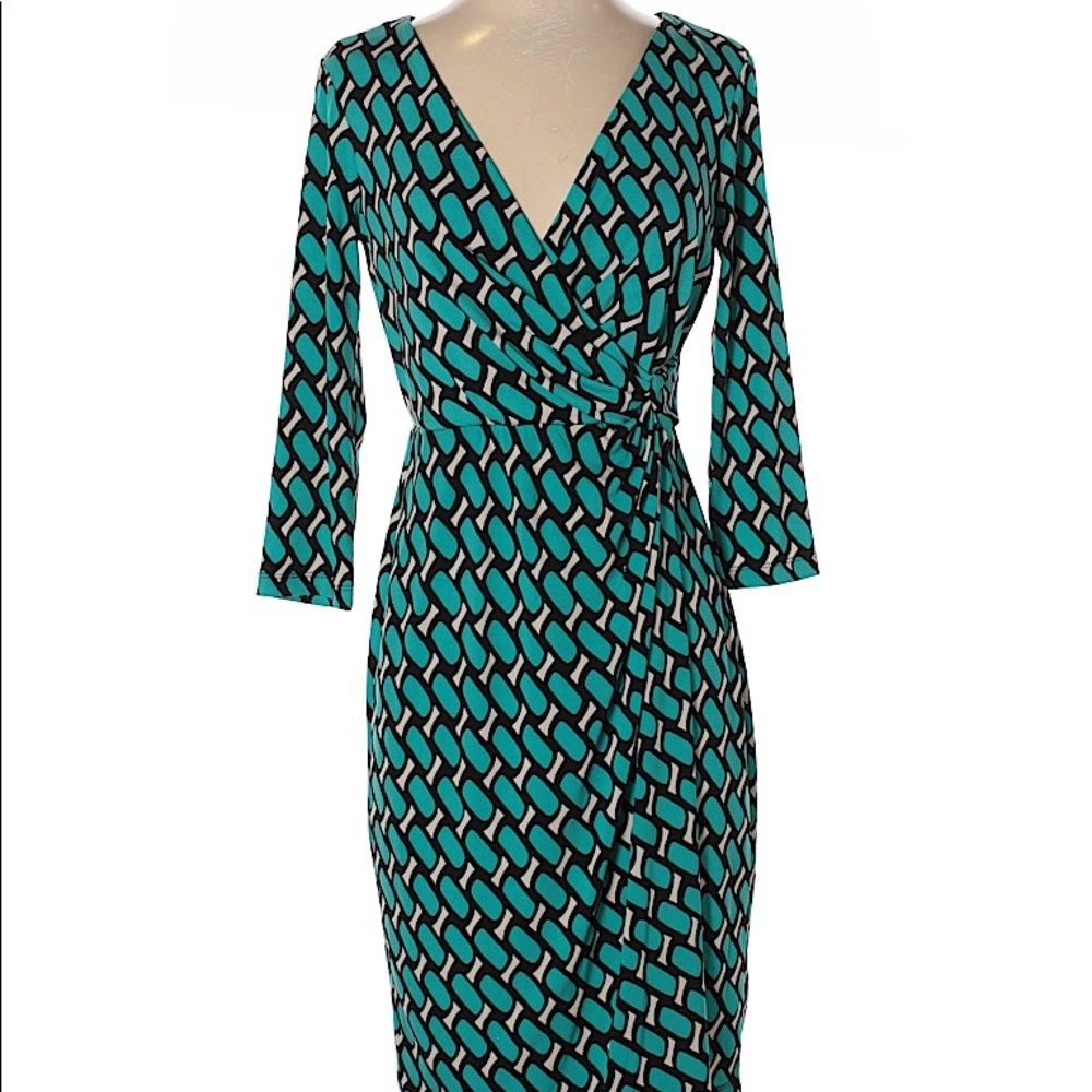 Maggy London teal wrap dress